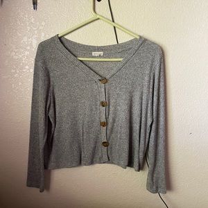 Grey button down long sleeve